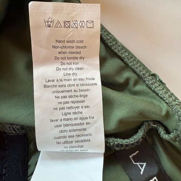 NWT La Blanca Women's Salt Eyelet One-Piece Swimsuit in Olive Green Size 12 - Picture 7 of 12